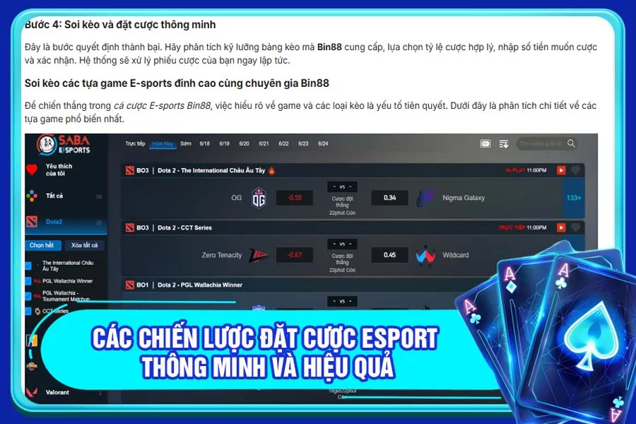 Các chiến lược đặt cược Esport thông minh và hiệu quả