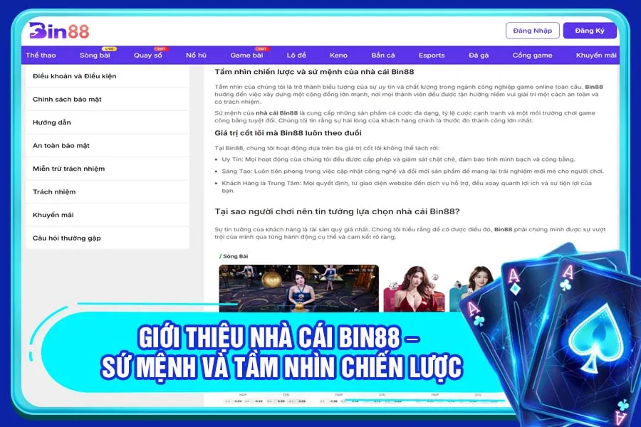 Giới thiệu nhà cái Bin88 – Sứ mệnh và Tầm nhìn chiến lược