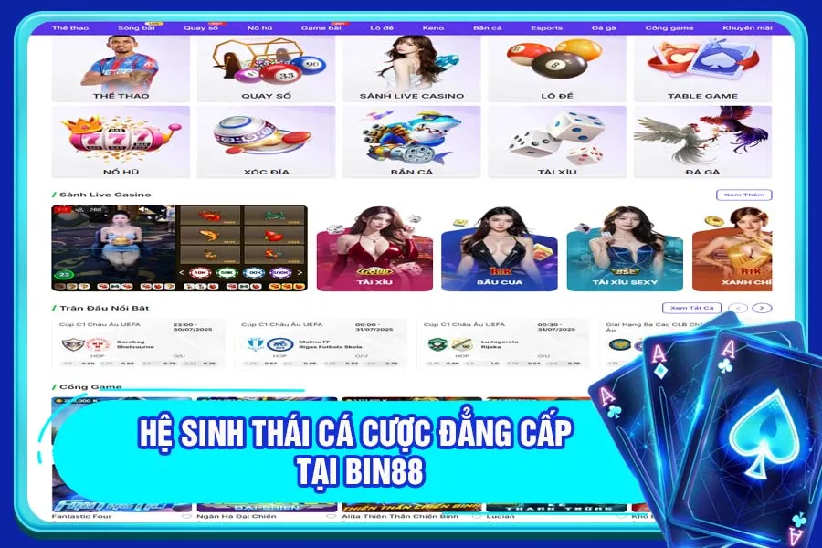 Khám Phá Hệ Sinh Thái Cá Cược Đẳng Cấp Tại Bin88