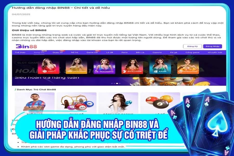 Hướng dẫn đăng nhập Bin88 và giải pháp khắc phục sự cố triệt để