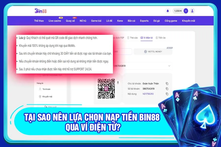 Tại sao nên lựa chọn nạp tiền Bin88 qua ví điện tử?