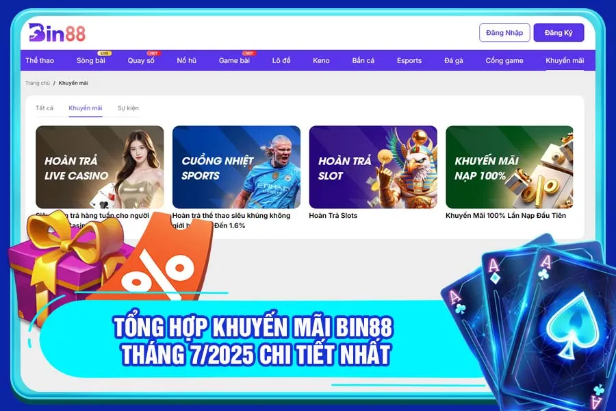 Tổng hợp khuyến mãi Bin88 tháng 7/2025 chi tiết nhất